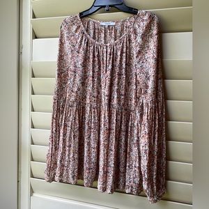 XS Ro&De Long Sleeve Pink Floral Blouse